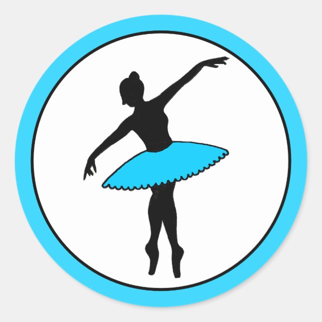 Adesivo Ballerina Neon Balé Dancer Silhouette Aqua Blue (Frente)