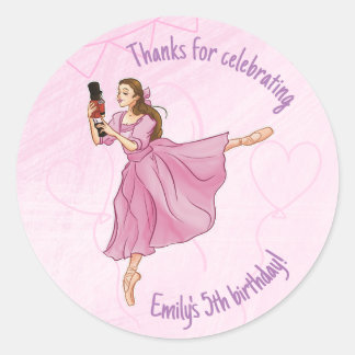 Adesivo Ballerina Nutcracker Birthday - Nome Personalizado