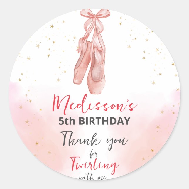 Adesivo Ballerina Pink Balé Slippers favor (Frente)