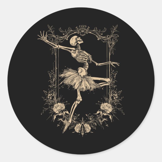 Adesivo Ballerina Skeleton Gótico De (Frente)
