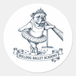 Adesivo Ballet de Bulldog Inglês Palhaço de Cachorro Baila