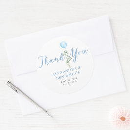 Adesivo Balloon Soft Greenery Dusty Blue Boy Baby Shower