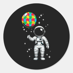 Adesivo Baloão de astronauta autista quebra-cabeça autismo