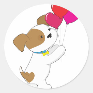 Adesivo Balões bonitos do filhote de cachorro