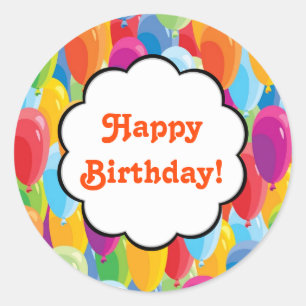 Adesivo Balões Coloridos - Vinhetas Felizes de Aniversár