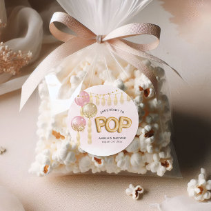 Adesivo Balões de Chá de fraldas Floral "Pronto para Pop"