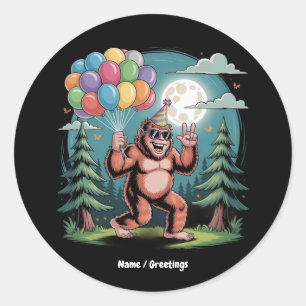 Adesivo Balões de Festa de aniversário Bigfoot Engraçado