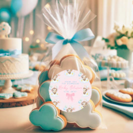 Adesivo Balões De Macaco Simples E Bonitos, Rosa, Obrigado