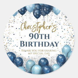 Adesivo Balões de Marinho de Festa de aniversário 90