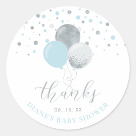 Adesivo Balões de Prata e Azul | Favor do Partido Obrigado