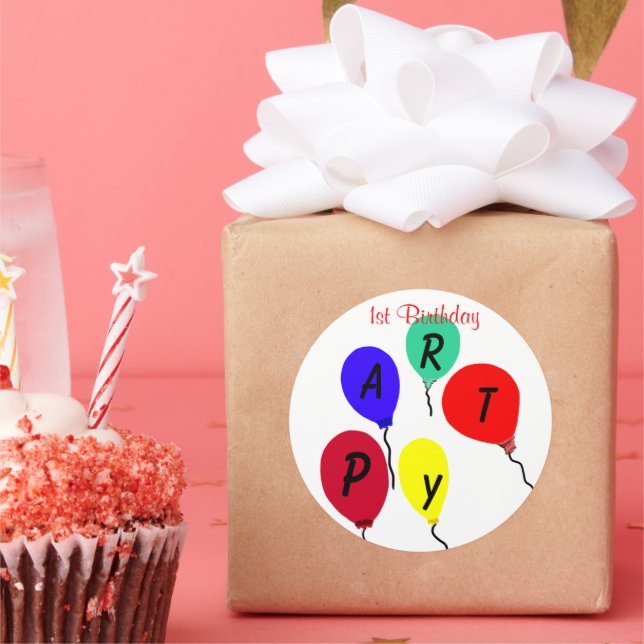 Adesivo Balões de Primeira Festa de aniversário (Festa)