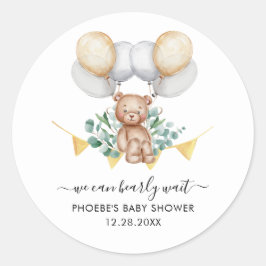 Adesivo Balões de Urso de Eucalipto para Chá de Bebê