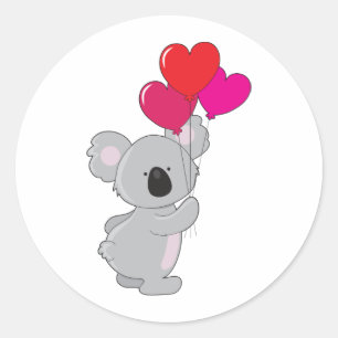 Adesivo Balões do coração do Koala
