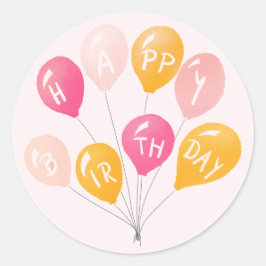 Adesivo Balões do Partido Rosa Amarelo Criança Feliz Anive