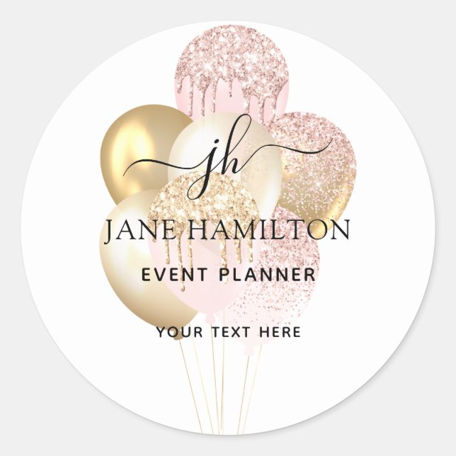 Adesivo Balões Glitter Monogramas (Frente)