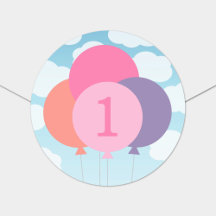 Balões Pastéis Céu Nuvens Meninas Aniversário