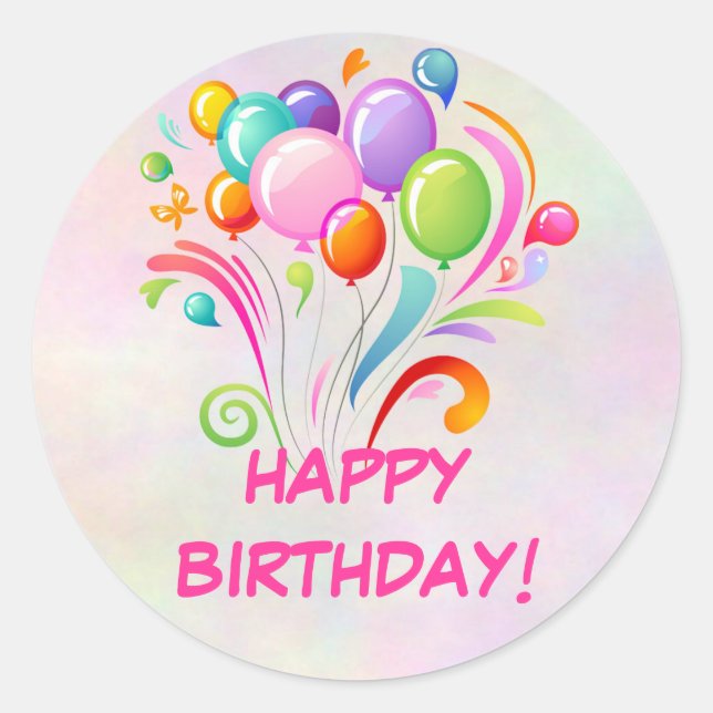 Adesivo Balões Vinhetas de Aniversário (Frente)