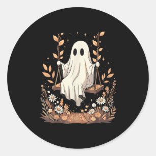 Adesivo Baloi de Fantasma de Halloween Floral de Outono