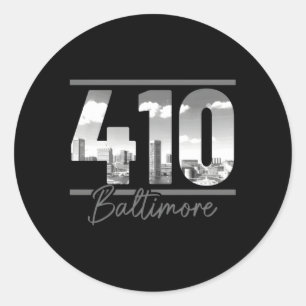 Adesivo Baltimore 410 Area Code Skyline Maryland