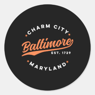 Adesivo Baltimore Charm City Maryland Texto Branco