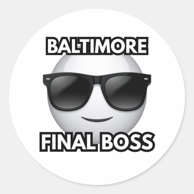 Adesivo Baltimore Final Boss Cool Emoji Sticker (Frente)