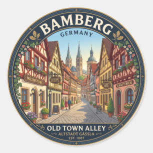 Adesivo Bamberg Centro Histórico Beco Alemanha