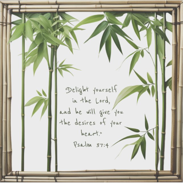 Adesivo Bambu Versículo de Bibe Personalizável Vinil Corta (Frente)