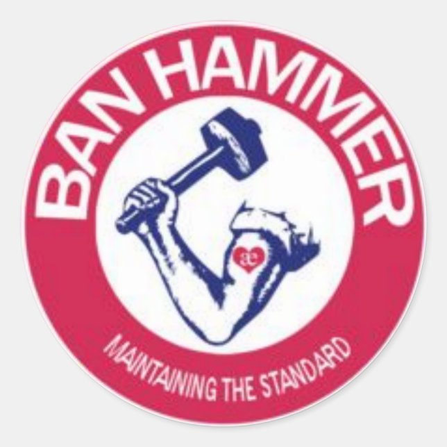 ADESIVO BAN HAMMER STICKERS (Frente)