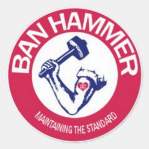 ADESIVO BAN HAMMER STICKERS