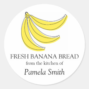 Adesivo Banana Bread Labels, Da Cozinha De...