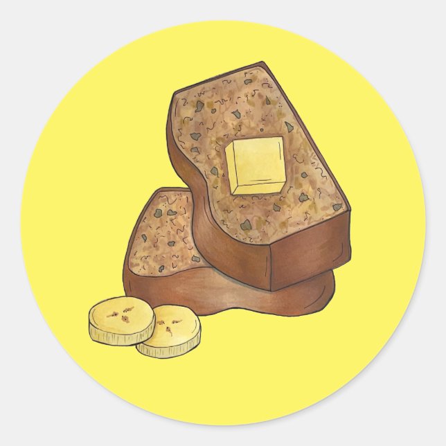 Adesivo Banana Bread Loaf Manteiga Baker Comida (Frente)