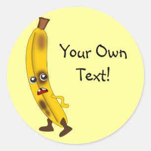 Adesivo Banana customizável dos desenhos animados do text