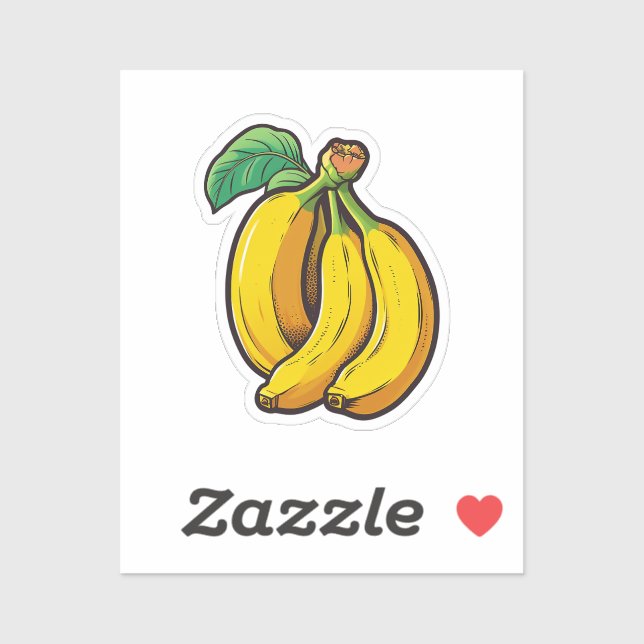 Adesivo banana de desenho animado (Folha)