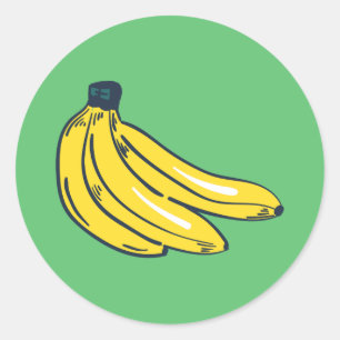 Adesivo Banana Desenhada à Mão Fofa