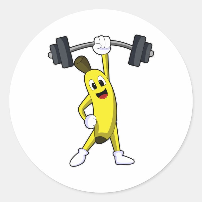 Adesivo Banana em Fortalecimento com Barbell (Frente)