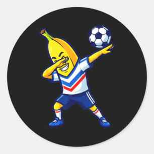 Adesivo Banana Engraçado Fazendo Dabbing Jogador de Futebo