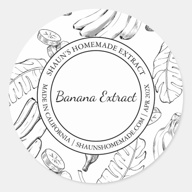 Adesivo Banana Extract Sketch Modern label (Frente)