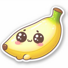 Adesivo banana kawaii adorável