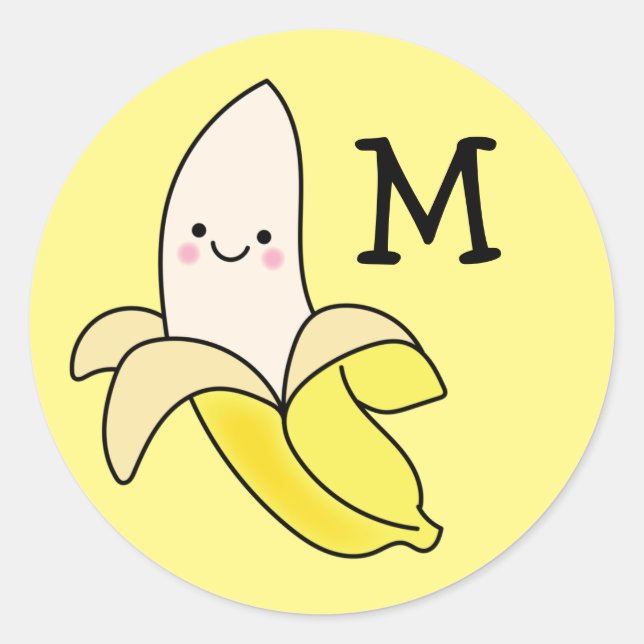 Adesivo Banana Kid Cute Kawaii Name Envelope Selo (Frente)