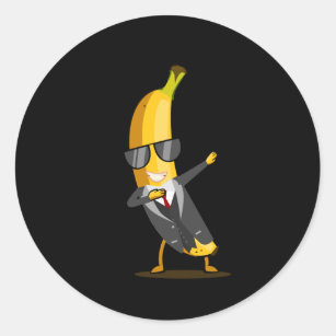 Adesivo Banana legal com Fato - Fruta Dab Funny Dancing