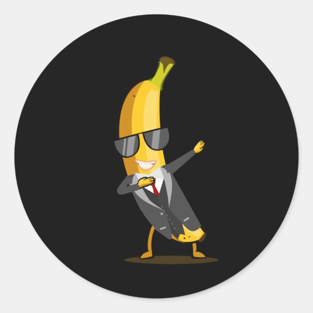 Adesivo Banana legal com Fato - Fruta Dab Funny Dancing (Frente)