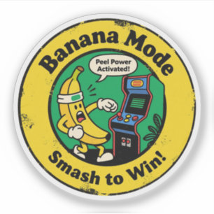Adesivo Banana Lover & Gamer "Smash to Win Banana Mode"