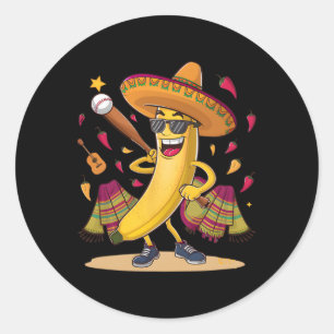 Adesivo Banana Mexicana Jogando Baseball Cinco de maio
