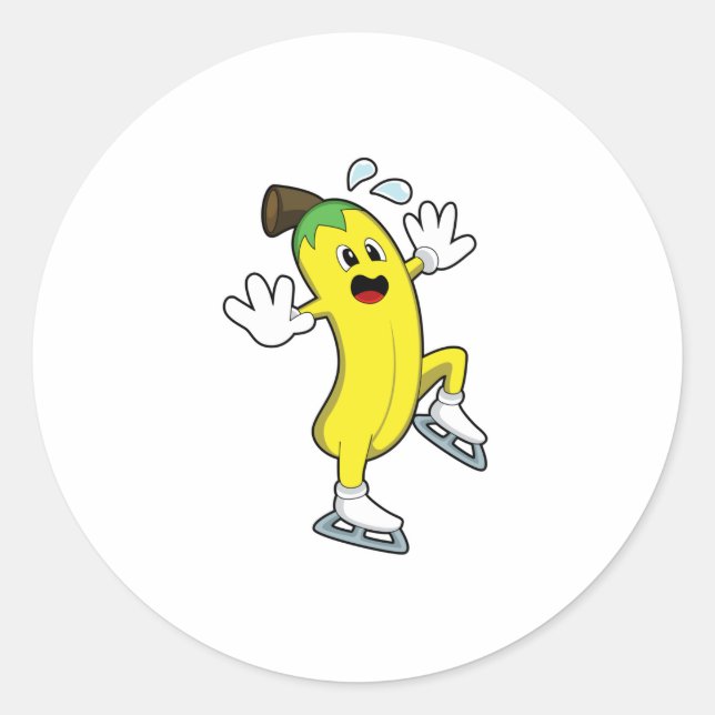 Adesivo Banana na patinação no gelo com skates de gelo.PNG (Frente)
