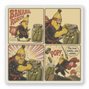 Adesivo Banana Ronin Picles em Pote — A Verdadeira Batalha