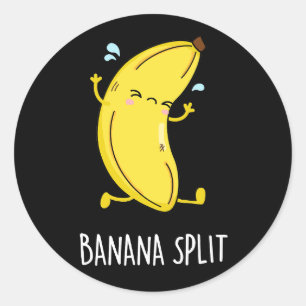 Adesivo Banana Split Funny Dancing Banana Pun Dark BG