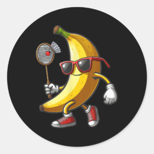 Adesivo Banana Sungs Jogando Badminton Engraçado Fruta Esp
