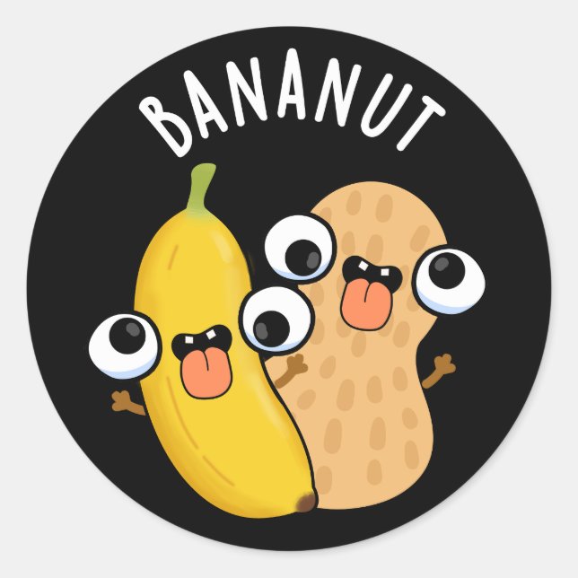 Adesivo Bananut Funny Fruta Banana Pun Dark BG (Frente)