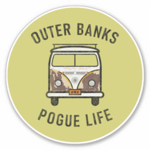Adesivo Bancos externos Van Pogue Life OBX Vintage (Dourad