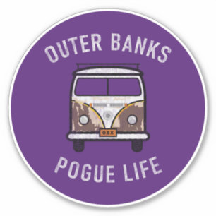 Adesivo Bancos externos Van Pogue Life OBX Vintage (roxo)